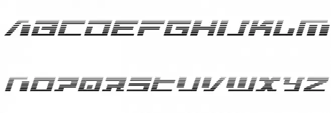 War Machine Gradient Schriftart Kleinbuchstaben