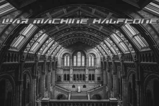War Machine Halftone Font examples