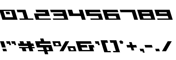 War Machine Leftalic Font OTHER CHARS