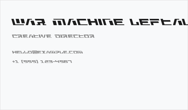 War Machine Leftalic Business Card