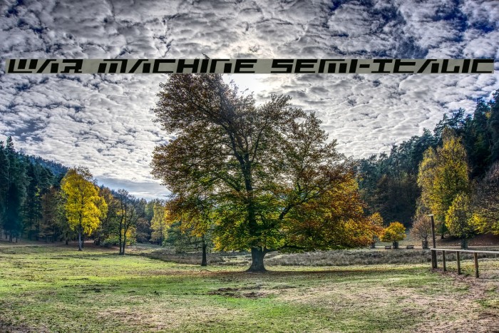 War Machine Semi-Italic Font examples