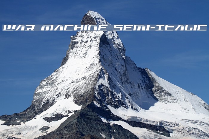 War Machine Semi-Italic Font examples