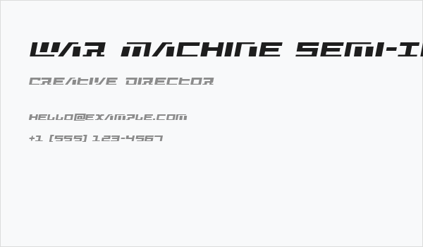 War Machine Semi-Italic Business Card