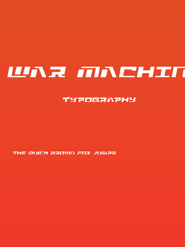 War Machine Semi-Italic Poster