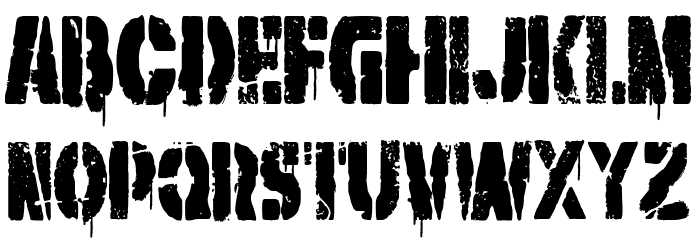 War Machine Stencil Caratteri MAIUSCOLE