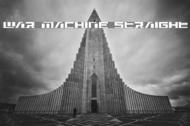 War Machine Straight Font examples