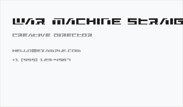 War Machine Straight Business Card