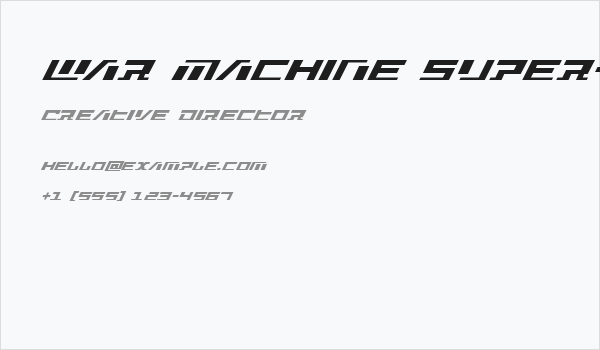 War Machine Super-Italic Business Card
