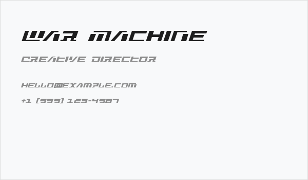 War Machine Business Card