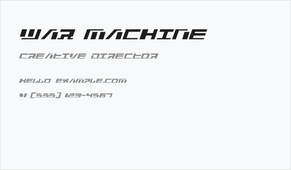 War Machine Business Card