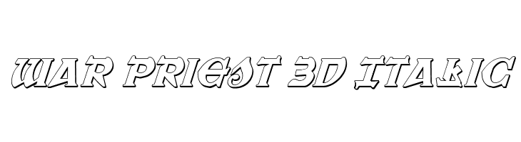War Priest 3D Italic Font