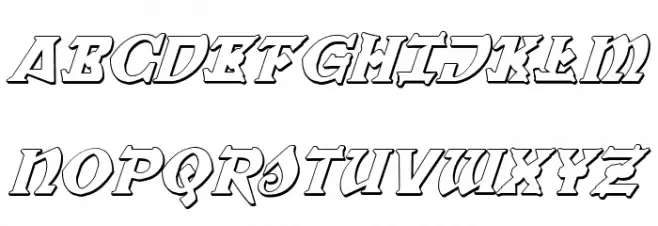 War Priest 3D Italic फ़ॉन्ट अपरकेस