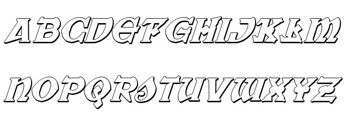 War Priest 3D Italic Font LOWERCASE