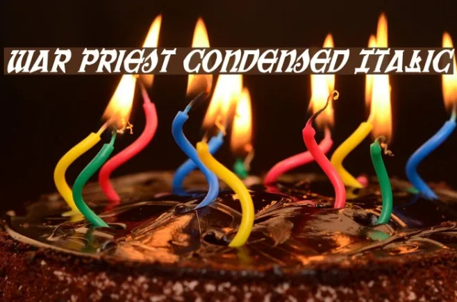 War Priest Condensed Italic Example 2