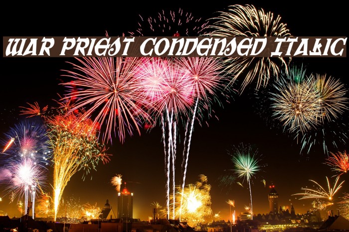 War Priest Condensed Italic Font examples