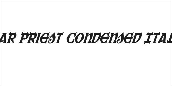 War Priest Condensed Italic Logo