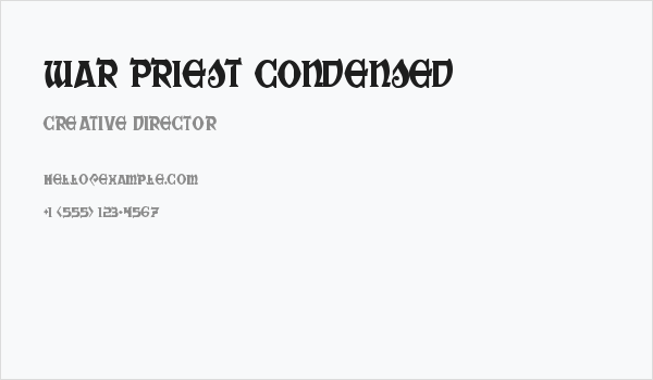 War Priest Condensed Business Card