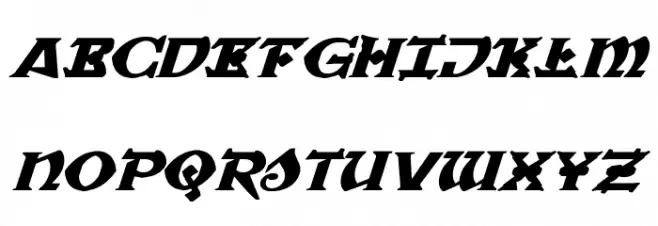 War Priest Expanded Italic Schriftart Groß
