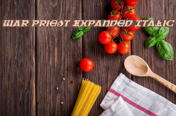 War Priest Expanded Italic Font examples