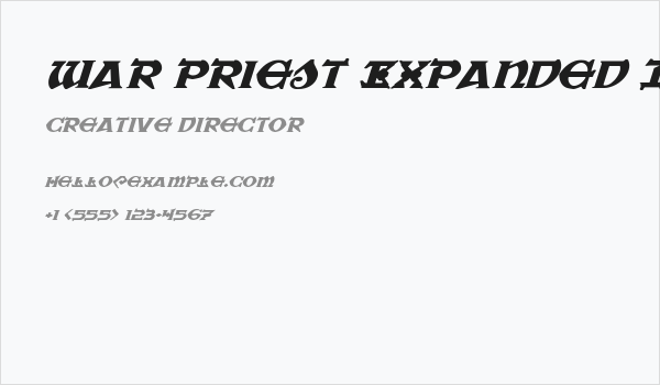 War Priest Expanded Italic Business Card