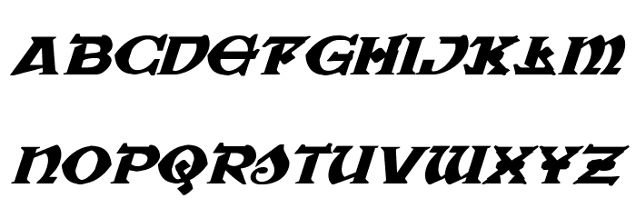 War Priest Expanded Italic Font LOWERCASE
