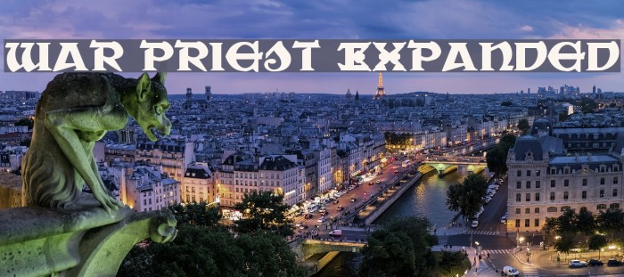War Priest Expanded Font examples
