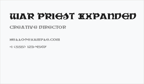 War Priest Expanded Business Card