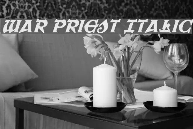 War Priest Italic Font examples