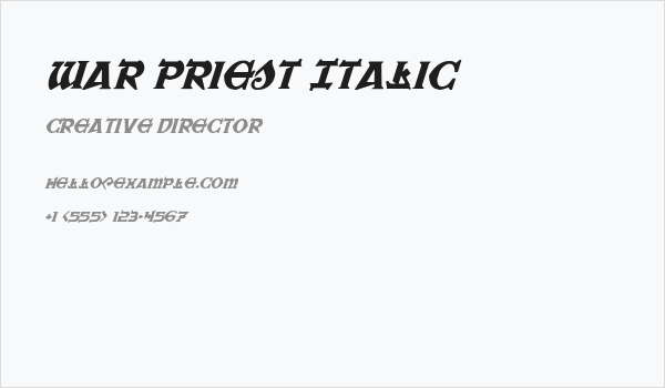 War Priest Italic Business Card