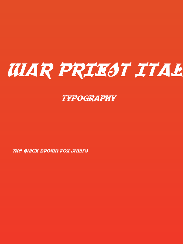War Priest Italic Poster