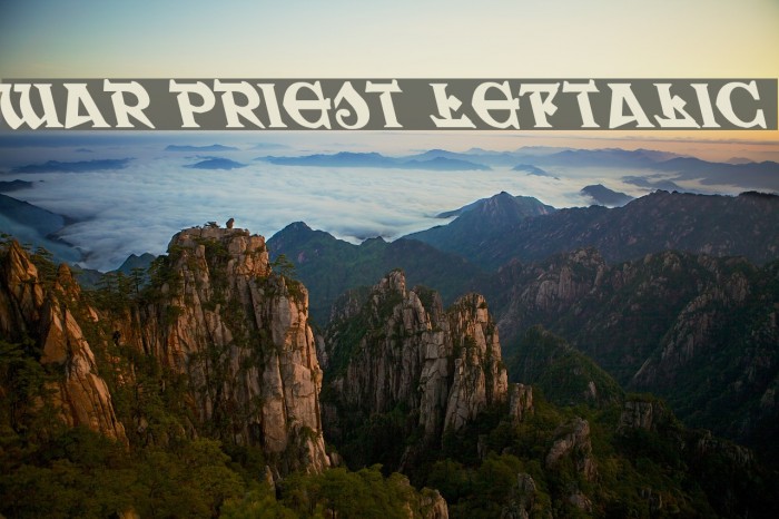 War Priest Leftalic Font examples