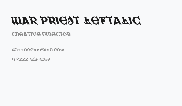 War Priest Leftalic Business Card
