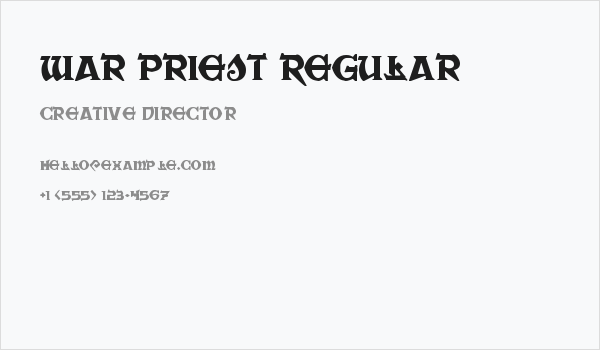 War Priest Regular Business Card