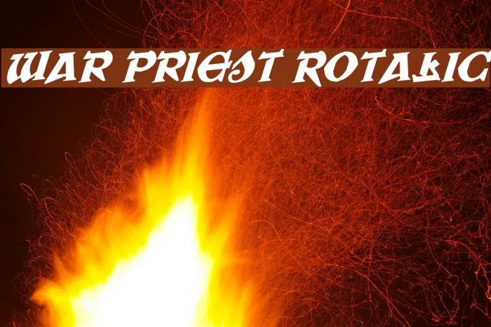 War Priest Rotalic Font examples