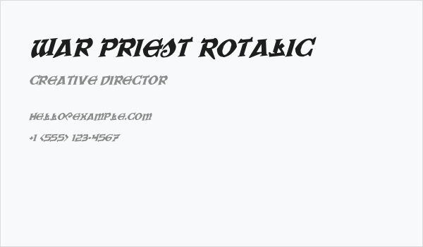 War Priest Rotalic Business Card