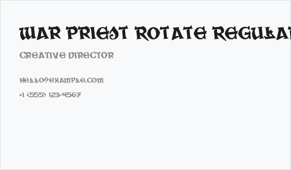 War Priest Rotate Regular Business Card