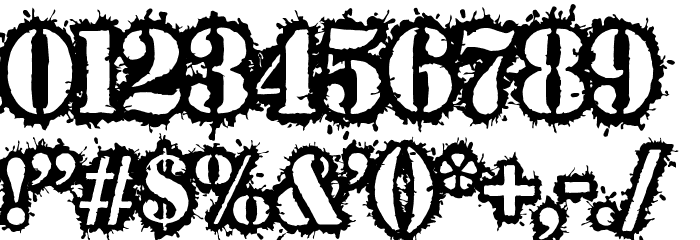 War Wound Font OTHER CHARS