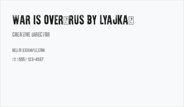 War is Over(RUS BY LYAJKA) Business Card