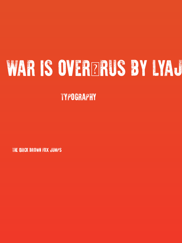 War is Over(RUS BY LYAJKA) Poster
