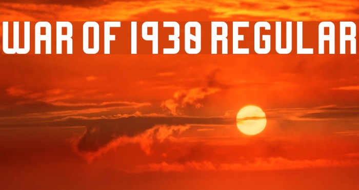 War of 1930 Regular Font examples