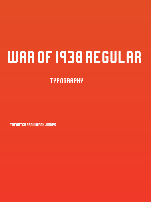 War of 1930 Regular Poster