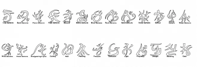 Warded Man Hollow Font UPPERCASE