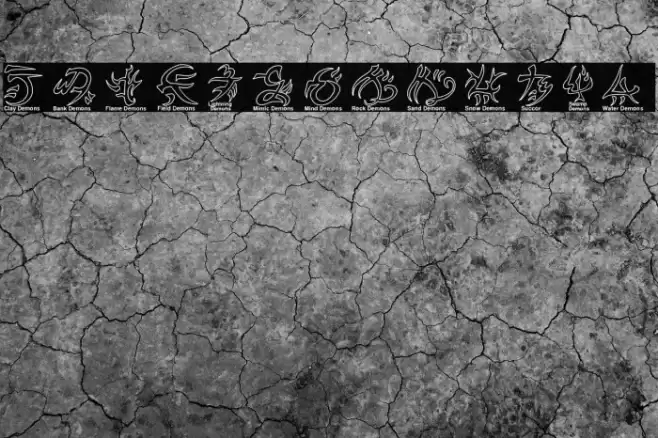 Warded Man Hollow Font examples