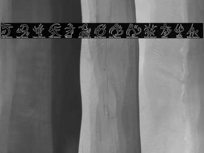 Warded Man Hollow Font examples