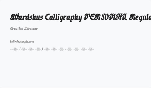 Wardshus Calligraphy PERSONAL Regular Business Card