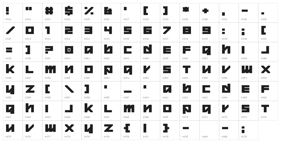 Warheed Character Map