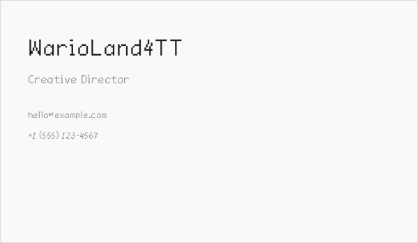 WarioLand4TT Business Card