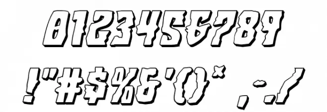 Warlock's Ale 3D Italic Font OTHER CHARS