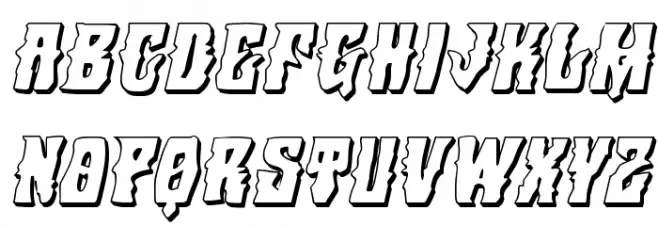 Warlock's Ale 3D Italic Font LOWERCASE