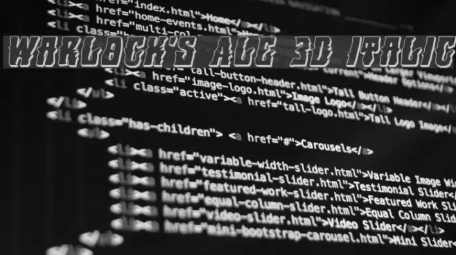 Warlock's Ale 3D Italic Font examples